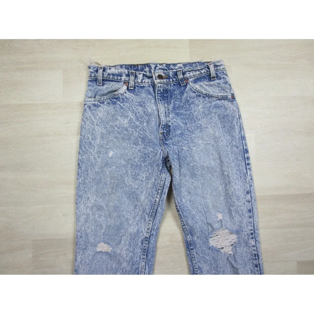 Vintage Levis 506 Jeans (31x32.5) Acid Wash Orange Tab Straight Distressed 80s